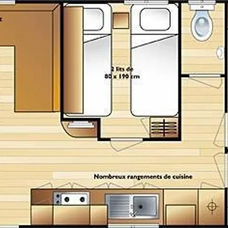 キャンプ場 Mobil Home Avec Terrasse - 4 Pers. - Api-1-52-1590